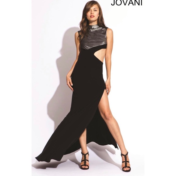 Jovani 2906 Jersey Gown with Cut Out Side